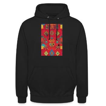 Modèle rétro - Sweat-shirt à capuche unisexe - noir - Devant - Alina (178cm) & Michal (187cm)