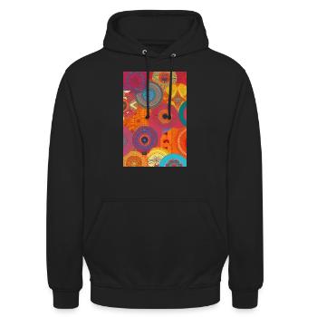 Modèle rétro - Sweat-shirt à capuche unisexe - noir - Devant - Alina (178cm) & Michal (187cm)