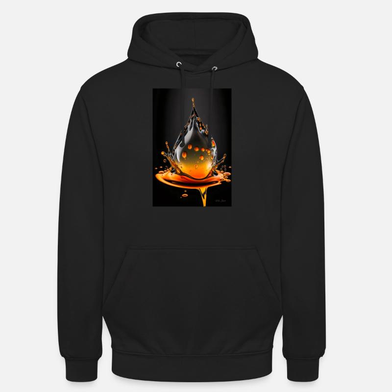 Gouttes orange 2 - Sweat-shirt à capuche unisexe - noir