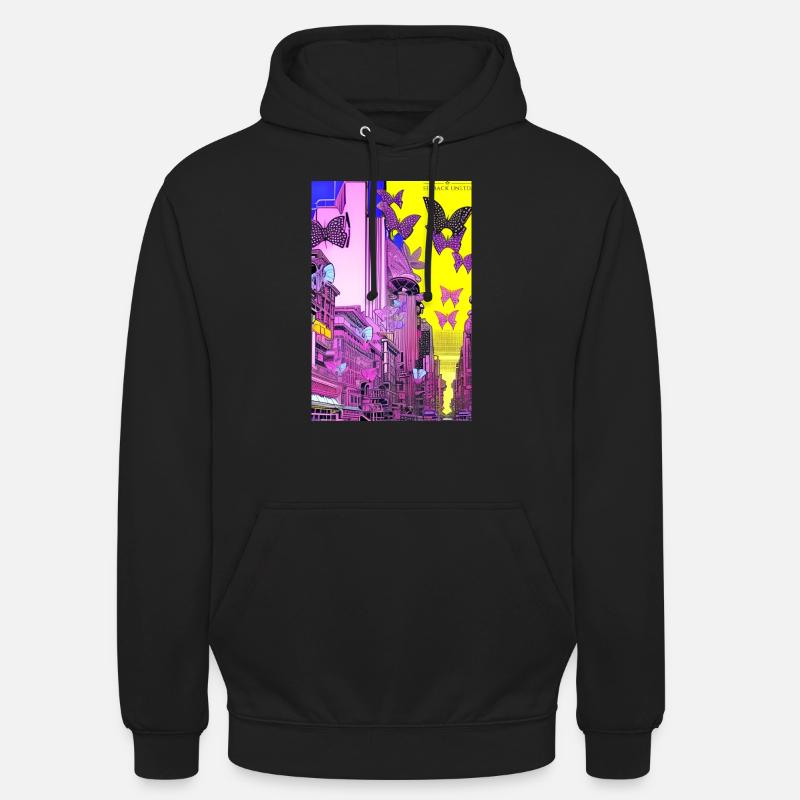 Sidback Unltd. - Métropole des papillons - Sweat-shirt à capuche unisexe - noir