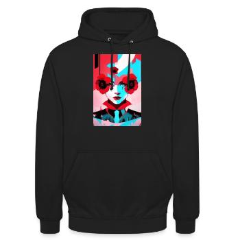 poppy girl le motif - Sweat-shirt à capuche unisexe - noir - Devant - Alina (178cm) & Michal (187cm)