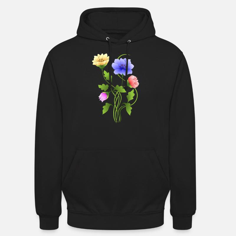 Blumen - Unisex Hoodie - Schwarz