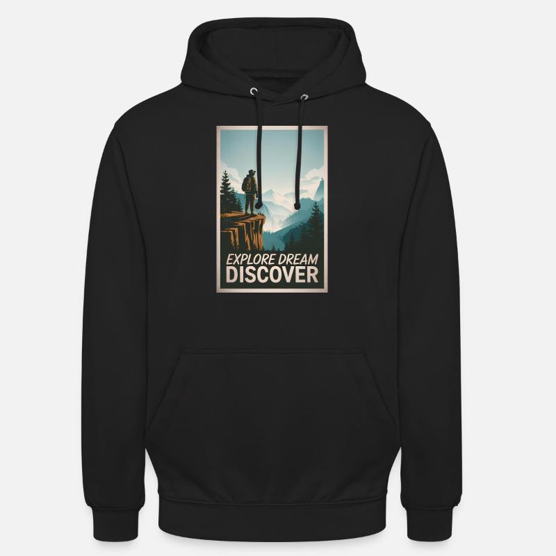 Explore Dream Explore - Unisex Hoodie - Schwarz