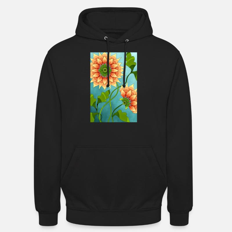 Fleur - Sweat-shirt à capuche unisexe - noir
