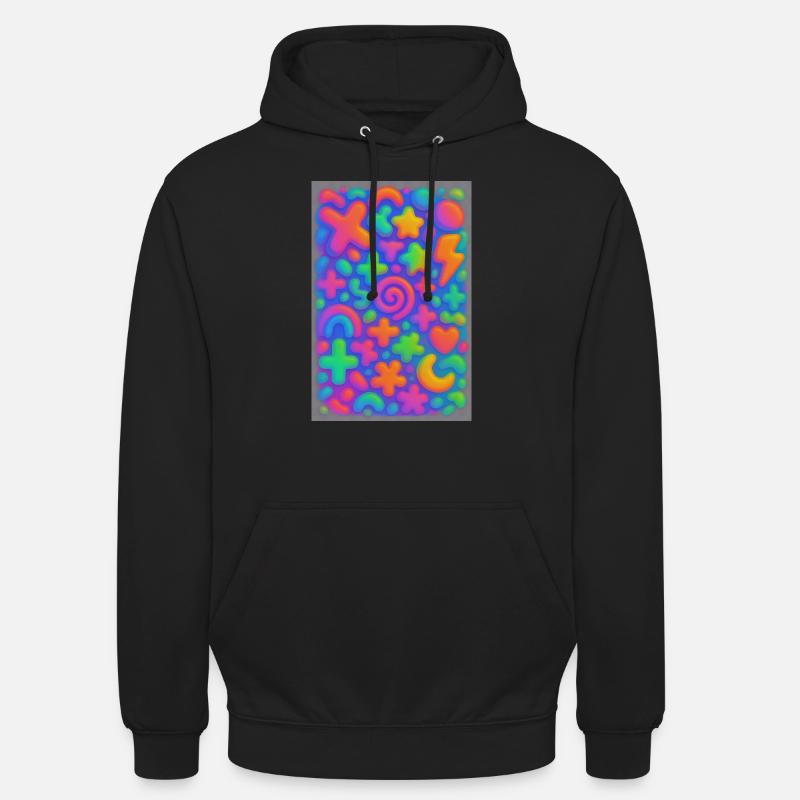 Neon Overload – Overlapping 3D Pop Art Explosion - Unisex Hoodie - black