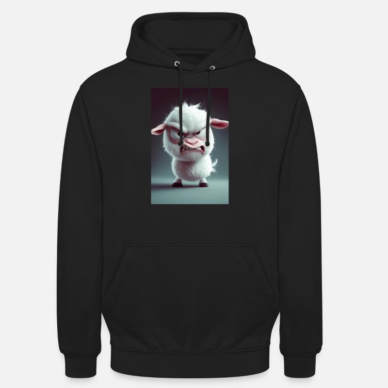 Furious dessin animé Sheep Rage - Sweat-shirt à capuche unisexe - noir