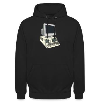 Ancien ordinateur - Sweat-shirt à capuche unisexe - noir - Devant - Alina (178cm) & Michal (187cm)