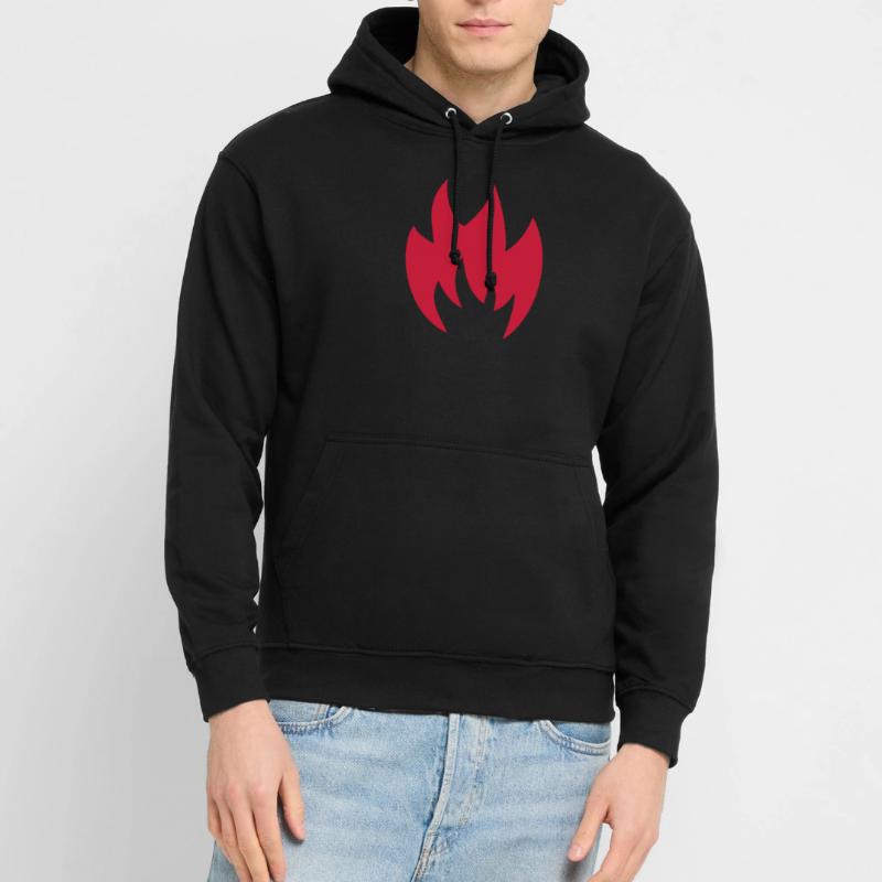 Flame Fire Solid Red Vector Graphique Sweat-shirt à capuche unisexe