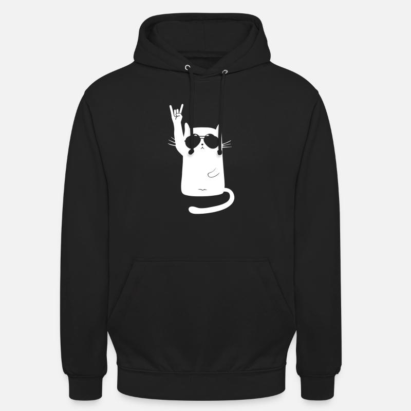Chat en métal - Sweat-shirt à capuche unisexe - noir