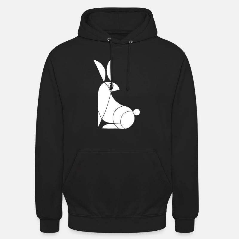 Drôle de lapin blanc - Sweat-shirt à capuche unisexe - noir