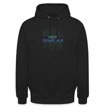 63. Geburtstag 63 Jahre alt Binärcode Informatik - Unisex Hoodie - Schwarz - Vorne - Alina (178cm) & Michal (187cm)