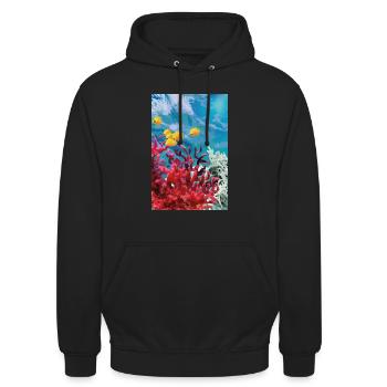 Vibrant Coral Reef Underwater World - Unisex Hoodie - black - Front - Alina (178cm) & Michal (187cm)