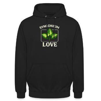 Syngonium Love - Unisex Hoodie - Schwarz - Vorne - Alina (178cm) & Michal (187cm)