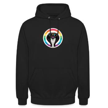 Cobra Royal arc-en-ciel lunettes rétro - Sweat-shirt à capuche unisexe - noir - Devant - Alina (178cm) & Michal (187cm)