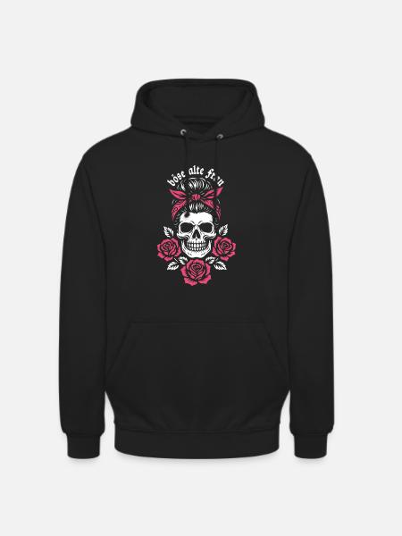 Skull Bandana Böse Alte Frau - Unisex Hoodie - Schwarz
