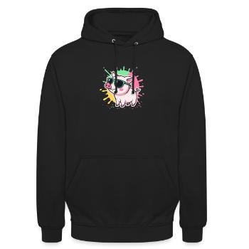 Warm Pig Sunglasses - Unisex Hoodie - black - Front - Alina (178cm) & Michal (187cm)