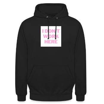 JE NE TRAVAILLE PAS ICI - Sweat-shirt à capuche unisexe - noir - Devant - Alina (178cm) & Michal (187cm)