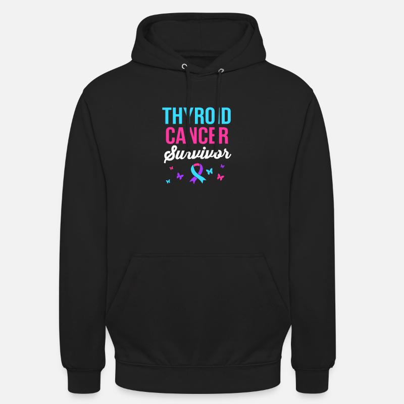 Cancer de la thyroïde - Sweat-shirt à capuche unisexe - noir