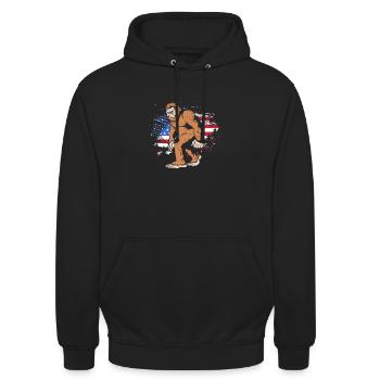 4 juillet Couleurs nationales Fête nationale des États-Unis - Sweat-shirt à capuche unisexe - noir - Devant - Alina (178cm) & Michal (187cm)