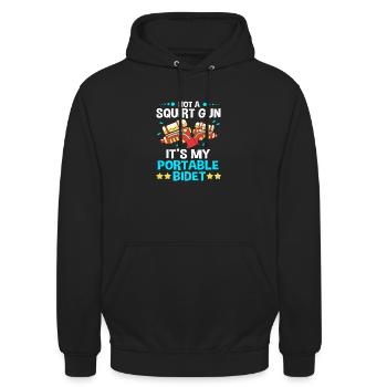 Water pistol - Unisex Hoodie - black - Front - Alina (178cm) & Michal (187cm)