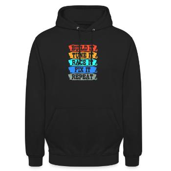 Autofahrer - Unisex Hoodie - Schwarz - Vorne - Alina (178cm) & Michal (187cm)