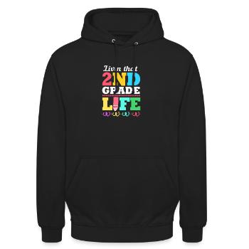 2. Klasse - Unisex Hoodie - Schwarz - Vorne - Alina (178cm) & Michal (187cm)