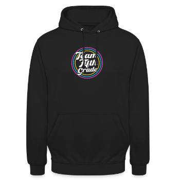 5. Klasse - Unisex Hoodie - Schwarz - Vorne - Alina (178cm) & Michal (187cm)