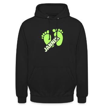 Baby Jannik - Unisex Hoodie - black - Front - Alina (178cm) & Michal (187cm)