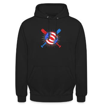 4 juillet Couleurs nationales Fête nationale des États-Unis - Sweat-shirt à capuche unisexe - noir - Devant - Alina (178cm) & Michal (187cm)