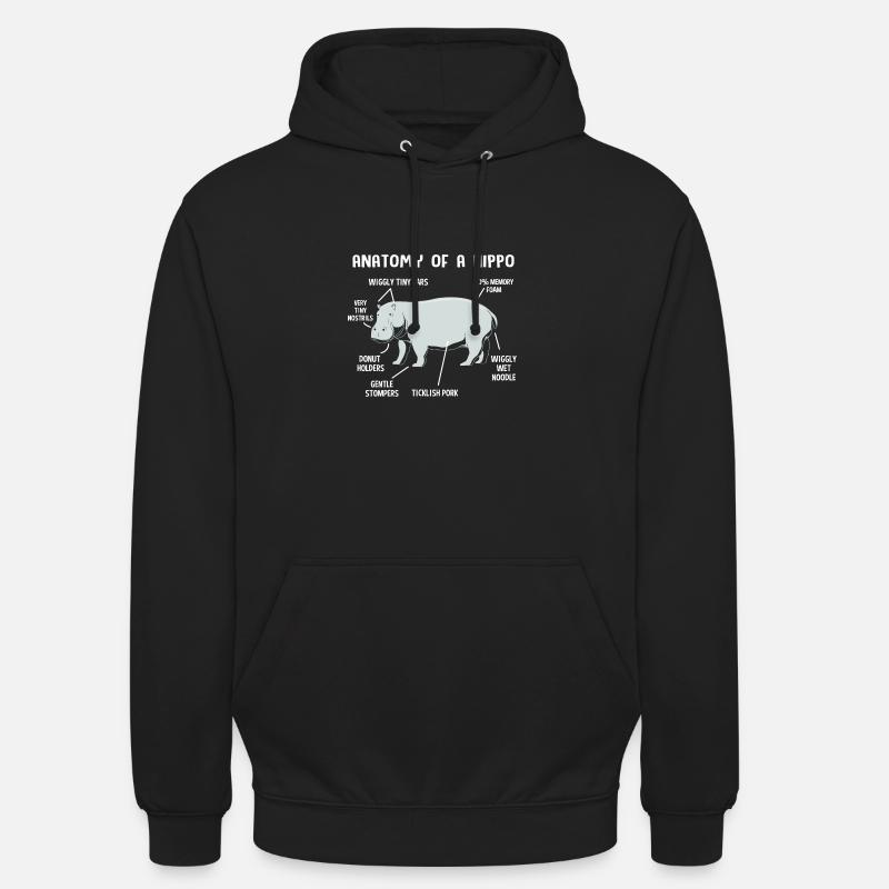 Nilpferd - Unisex Hoodie - Schwarz