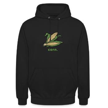 Corn | vegetable - Unisex Hoodie - black - Front - Alina (178cm) & Michal (187cm)