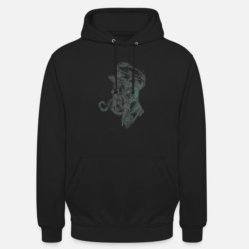 Marin avec une pipe. - Sweat-shirt à capuche unisexe - noir