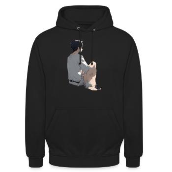 Manga Man - Unisex Hoodie - Schwarz - Vorne - Alina (178cm) & Michal (187cm)