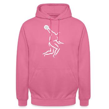 Throwing discus - Unisex Hoodie - pink - Front - Alina (178cm) & Michal (187cm)