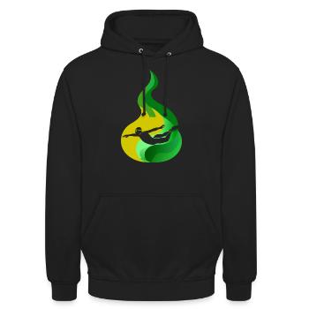 Schwimmen Bademeister Taucherbrille - Unisex Hoodie - Schwarz - Vorne - Alina (178cm) & Michal (187cm)