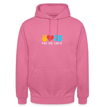 Classe de 2025 Abitur Abiturient Abitur 2025 - Sweat-shirt à capuche unisexe - rose - Devant - Alina (178cm) & Michal (187cm)