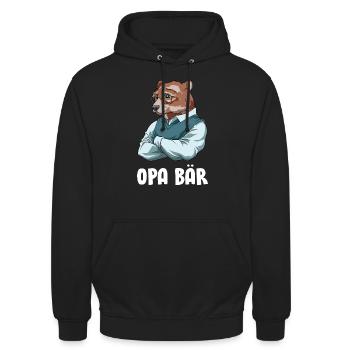 Opa Bär - Cooler Großvater Bär - Unisex Hoodie - Schwarz - Vorne - Alina (178cm) & Michal (187cm)