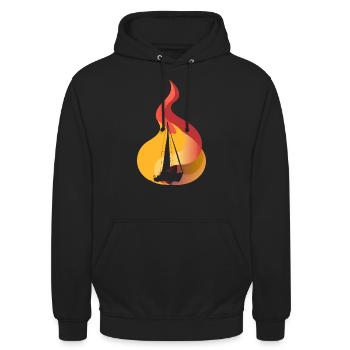 Segeln Boot - Unisex Hoodie - Schwarz - Vorne - Alina (178cm) & Michal (187cm)