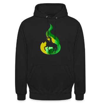 Pferde Pferdesport Wildpferd - Unisex Hoodie - Schwarz - Vorne - Alina (178cm) & Michal (187cm)
