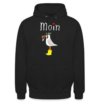 Moin Anker Seemann - Unisex Hoodie - Schwarz - Vorne - Alina (178cm) & Michal (187cm)