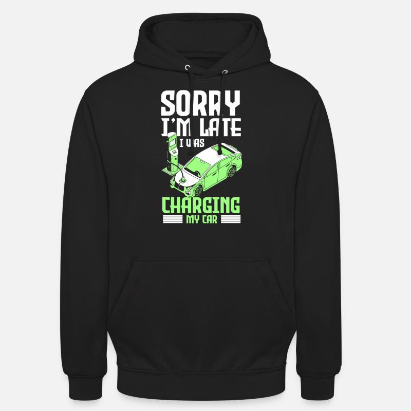 E-Auto Tesla Strom Klimaschutz - Unisex Hoodie - Schwarz