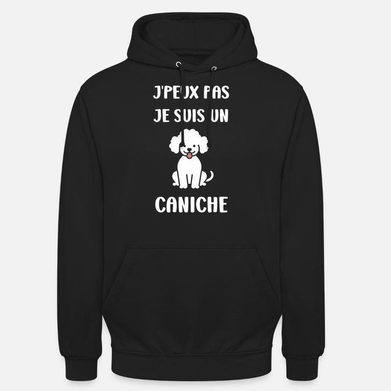 Humour chien petit caniche - Sweat-shirt à capuche unisexe - noir