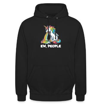 Rainbow Unicorn Spits Rainbow - Unisex Hoodie - black - Front - Alina (178cm) & Michal (187cm)
