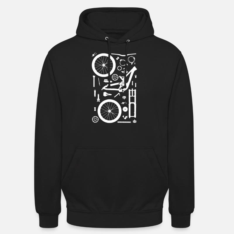 Parties du vélo - Sweat-shirt à capuche unisexe - noir