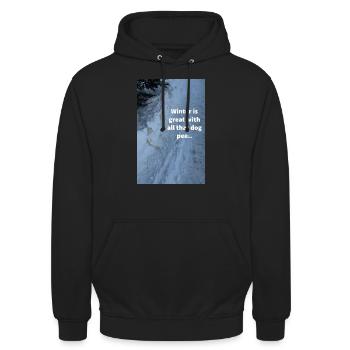 Hundeurin im Winterwunderland - Unisex Hoodie - Schwarz - Vorne - Alina (178cm) & Michal (187cm)