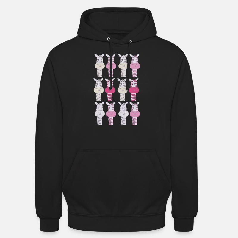 Zebra Pattern Pink - Unisex Hoodie - black