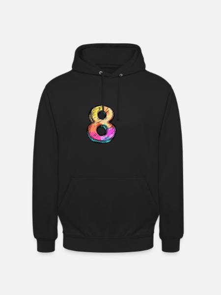 8 Zahl Comic - Unisex Hoodie - Schwarz