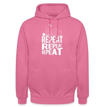 Montagnes russes - Sweat-shirt à capuche unisexe - rose - Devant - Alina (178cm) & Michal (187cm)