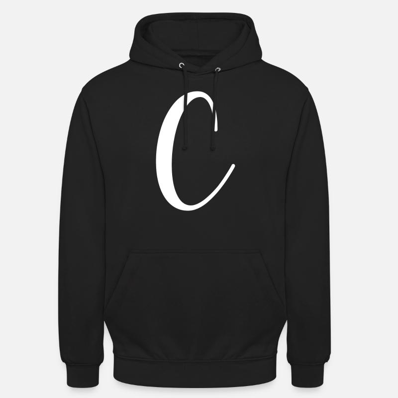 Calligraphie, initiale C - Sweat-shirt à capuche unisexe - noir