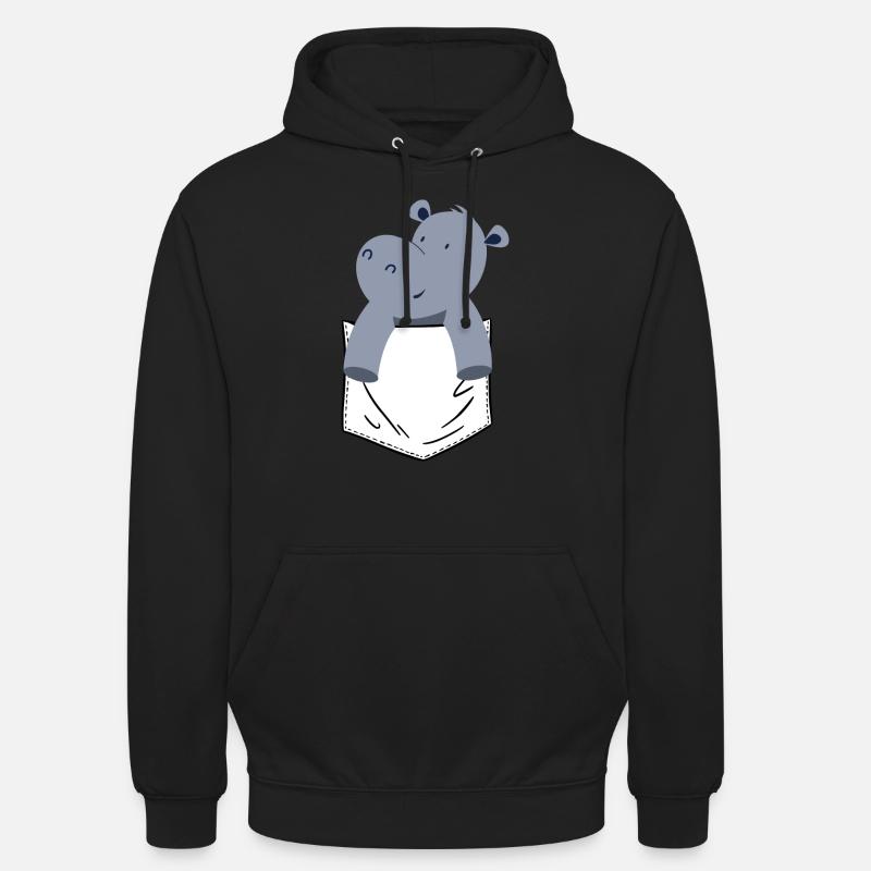 Hippopotame Hippopotame - Sweat-shirt à capuche unisexe - noir